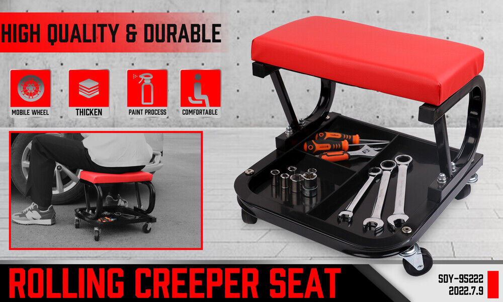 Rolling Creeper Seat with Tool Tray