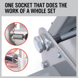 3Pc Universal Socket Wrench Set with Power Drill Adapter - Gator Grip Size 7mm to 19mm