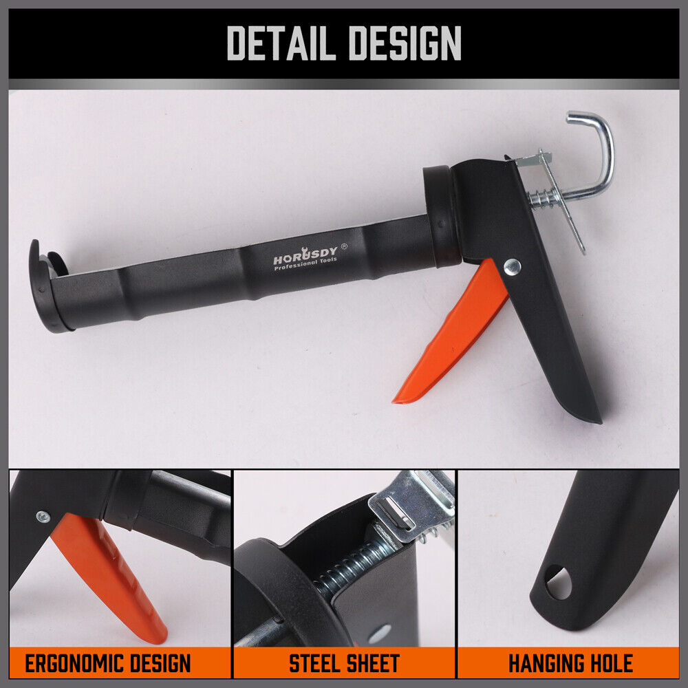 Professional Grade 9-Inch Caulking Gun - Ideal for Applying Silicone, Sealant, and Adhesive in Commercial and Industrial Settings