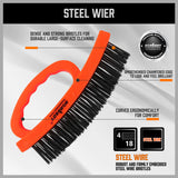 Stainless steel wire brush, 165CM length with a comfortable grip handle for effective cleaning on hard surfaces