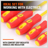 Professional 8-Piece Insulated Screwdriver Set with Magnetic Tips - Includes Slotted, Phillips, and Power Tester in a Case