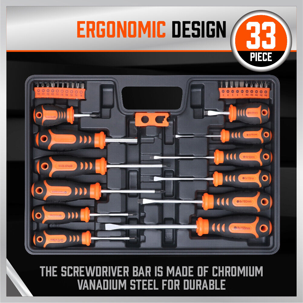 Comprehensive Magnetic Screwdriver Set with Various Bits and Magnetizing Tool