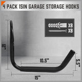  Heavy-duty wall mount hooks for garage organization