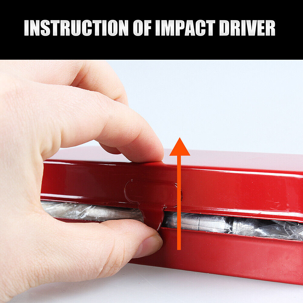 6Pc Impact Driver Set with Phillips, Slotted, and Flat Punch Bits in a Steel Case