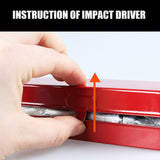 6Pc Impact Driver Set with Phillips, Slotted, and Flat Punch Bits in a Steel Case