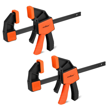 Set of 2 HORUSDY 6-inch Woodworking Bar Clamps with Quick Clamp and Spreader Function, 150Lbs Load Capacity