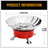 Compact and windproof outdoor gas burner, ideal for camping and outdoor cooking. Folding design for easy portability, with a sturdy and stable build