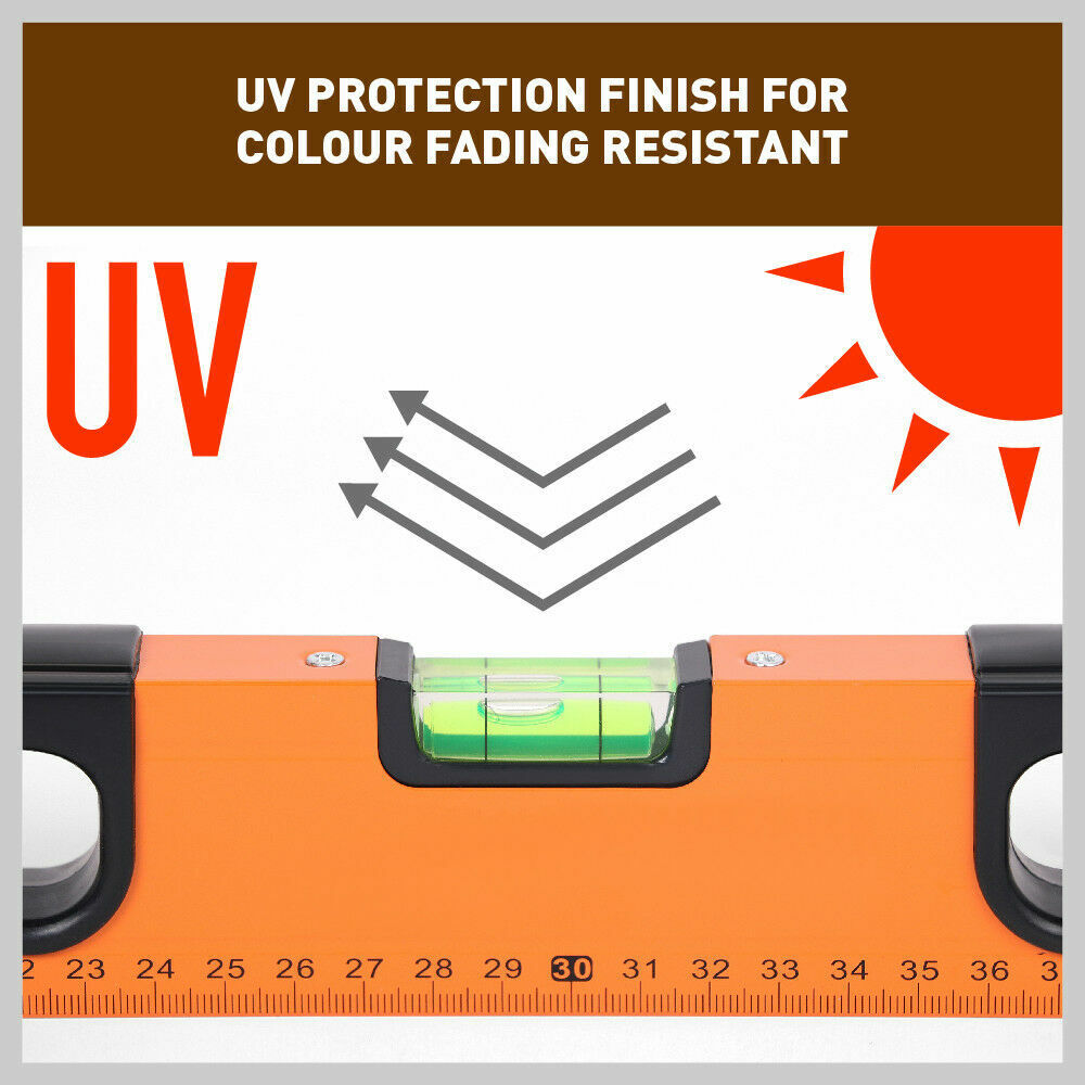 Horusdy 600mm Aluminium Spirit Level Ruler - Features Magnetic Tape, 3 Vials for Vertical, Horizontal, and 45-Degree Measurements