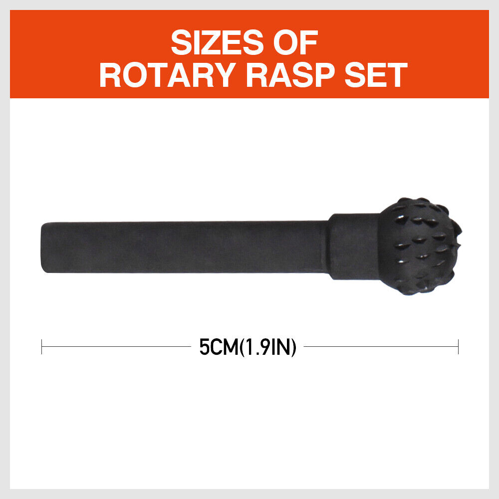 Professional 10-Piece Rotary Drill Bit Set with Wood Rasp Burrs for Precision Grooving and Polishing on Timber