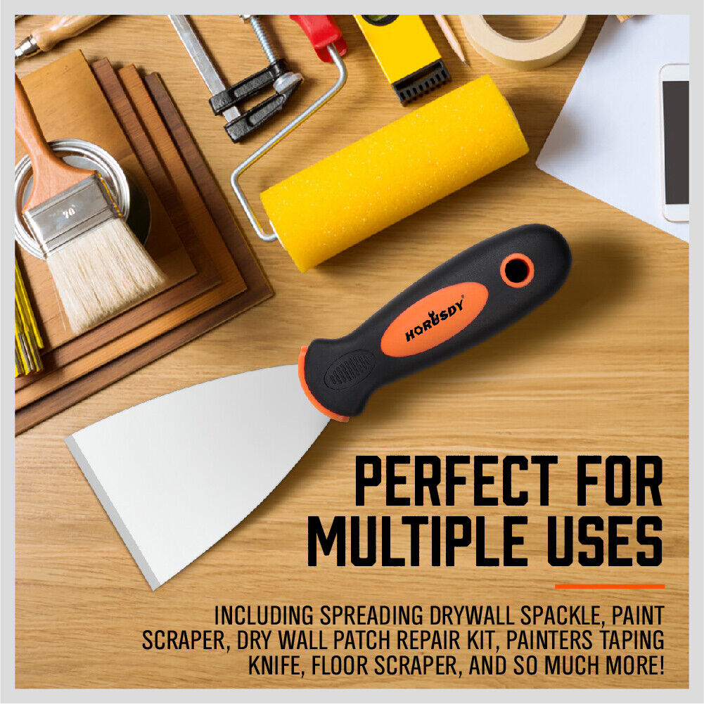 High-Quality 5-Piece Stainless Steel Putty Knife Set - Ergonomic Design for Wall Scraping, Paint Cleaning, and Joint Applications