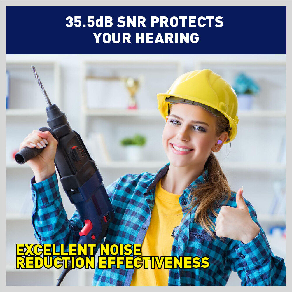 Soft PU Foam Earplugs for Noise Reduction, 10-Pairs, with Individual Storage Cases for Hygiene and Portability