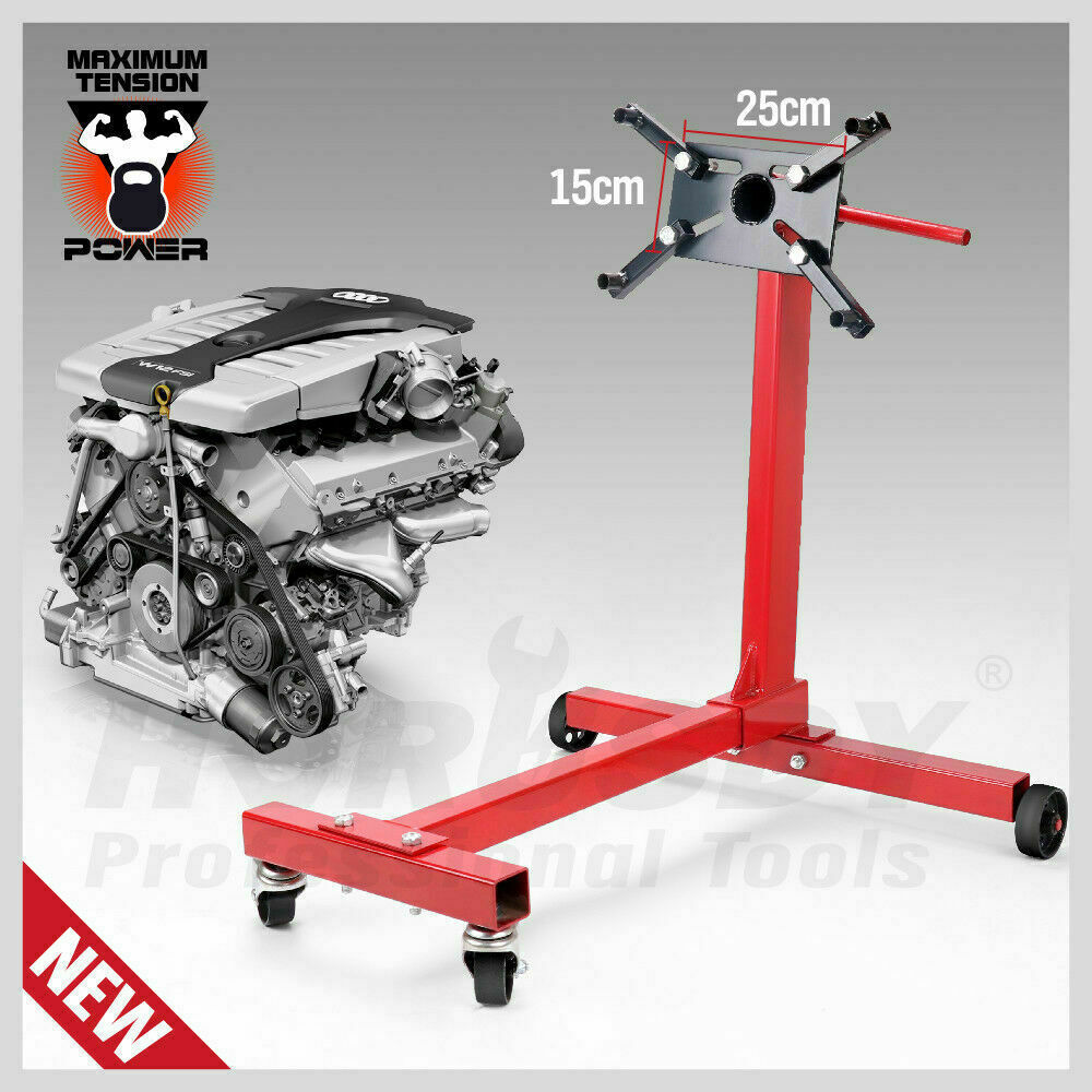 1000lb Capacity Engine Stand - 360° Adjustable Mount Industrial Motor Hoist