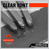 Durable 37Pcs 3mm Letter and Number Stamp Punch Set with Hardened Carbon Steel for DIY Projects on Various Surfaces