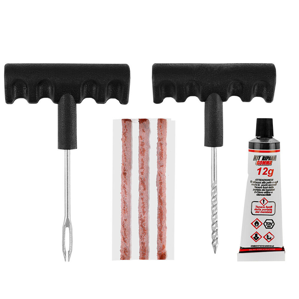 Tyre Repair Kit with Tools and Instructions