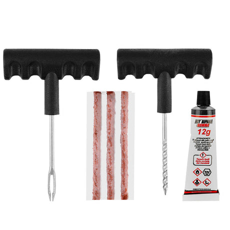 Tyre Repair Kit with Tools and Instructions