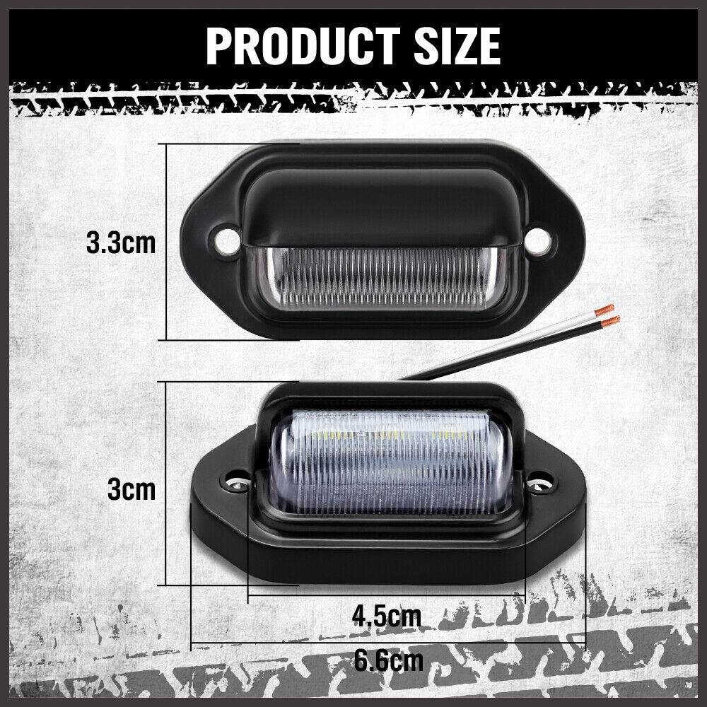 LED Trailer Tail Light Kit for Caravan Ute 7 Pin Flat Plug - Brake, Tail, Turn Signal, Reflector Lights