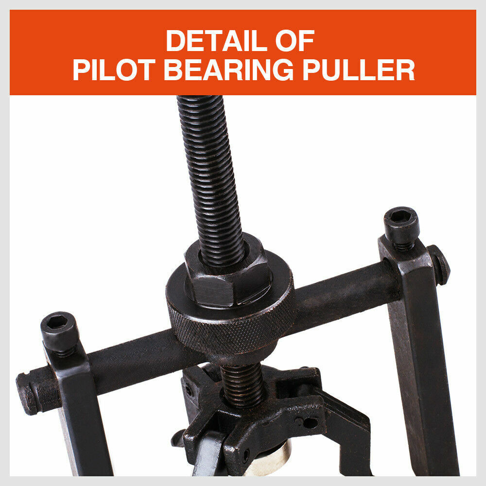 Sturdy steel 3-jaw pilot bearing puller for automotive flywheel, motorcycle wheel, and machinery bearings