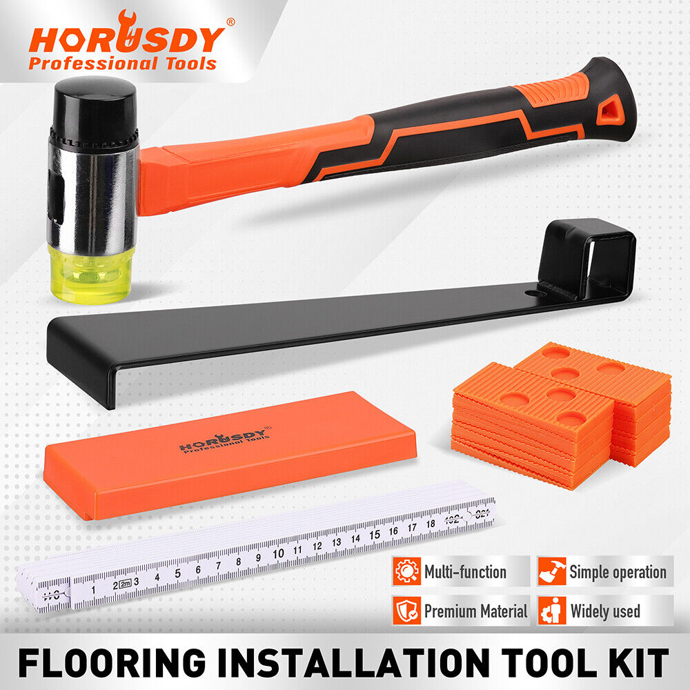 HORUSDY 48-Piece Flooring Kit - Durable Tools for Laminate and Hardwood Installation, Including Mallet, Pull Bar, and Spacers