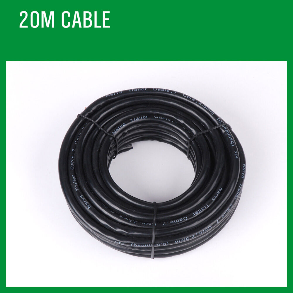 Durable 20M 5 Core Trailer Wire Cable with Oxygen-Free Copper Wire, suited for automotive use in caravans, boats, and trucks.