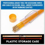 10.5m Long, 4mm Diameter Fiberglass Push Pull Rods for Wire Cable Installation by Electricians and Contractors