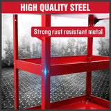 Heavy-Duty 3-Tier Tool Cart - Workshop Garage Storage Organizer with ample space and convenient features.