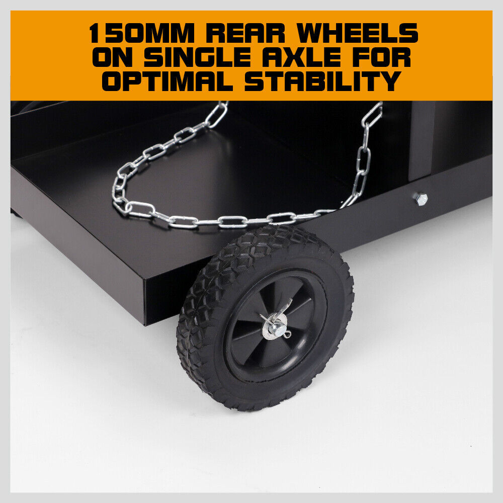 Sturdy 3-Tier Welding Trolley with Gas Tank Storage, Twin Tank Chains, and Solid Rubber Wheels