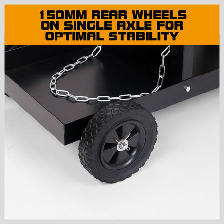 Sturdy 3-Tier Welding Trolley with Gas Tank Storage, Twin Tank Chains, and Solid Rubber Wheels