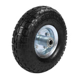 Durable 10-inch Solid Trolley Wheel, 4.10 / 3.50-4, with a 16mm Bore and Flat-Free Design for Wheelbarrows and Carts