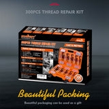 Comprehensive 300-Piece Thread Repair Kit Including HSS Drills, Helicoil Taps, and Inserts