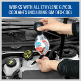 Dial-type radiator coolant tester for measuring ethylene glycol strength with a temperature adjustment scale.