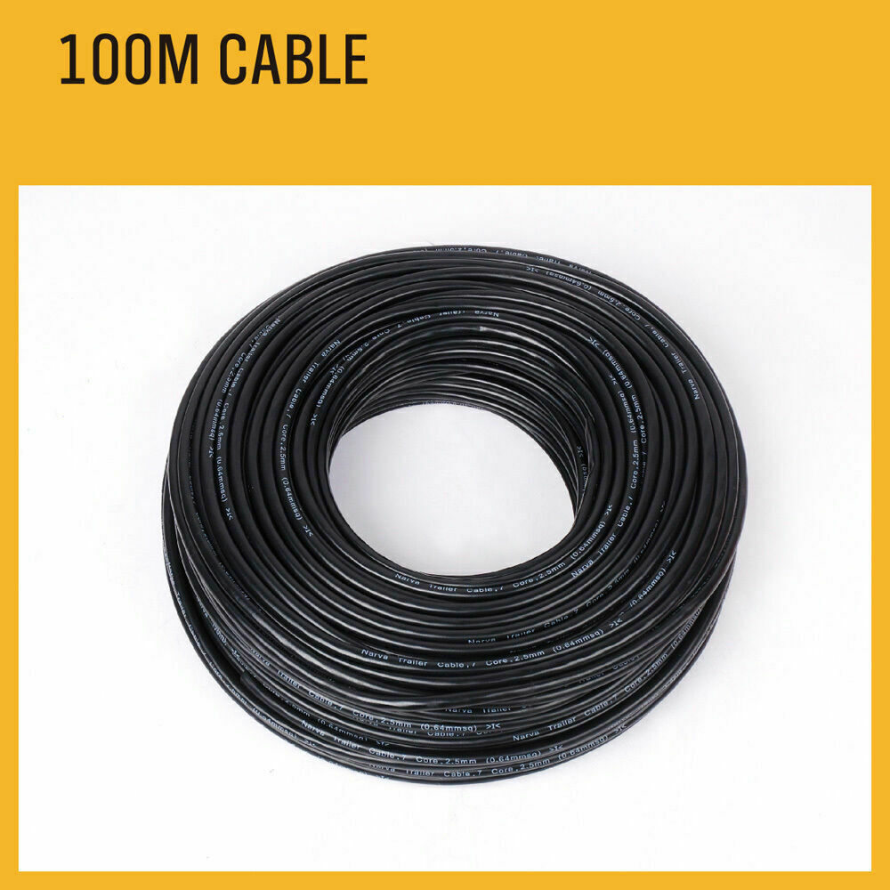 Durable 100M X 5 Core Trailer Wire Cable with Colored Conductors and Black PVC Sheath for Automotive Use