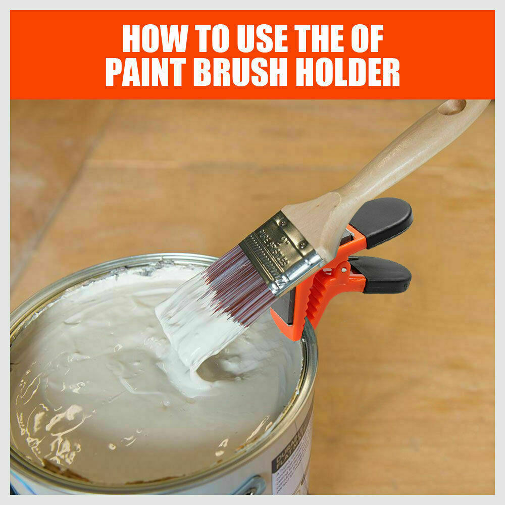 Convenient 2-in-1 magnetic clamp with integrated brush holder and paint can opener, designed to enhance painting efficiency and organization.