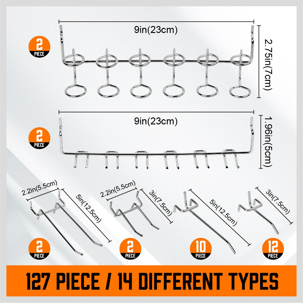 HORUSDY 150-Piece Pegboard Hooks Assortment, Pegboard