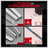 2-in-1 Heavy Duty Staple Gun with 1500 Staples - Efficient, Low Force Design for Furniture, Cupboard Nailing & More