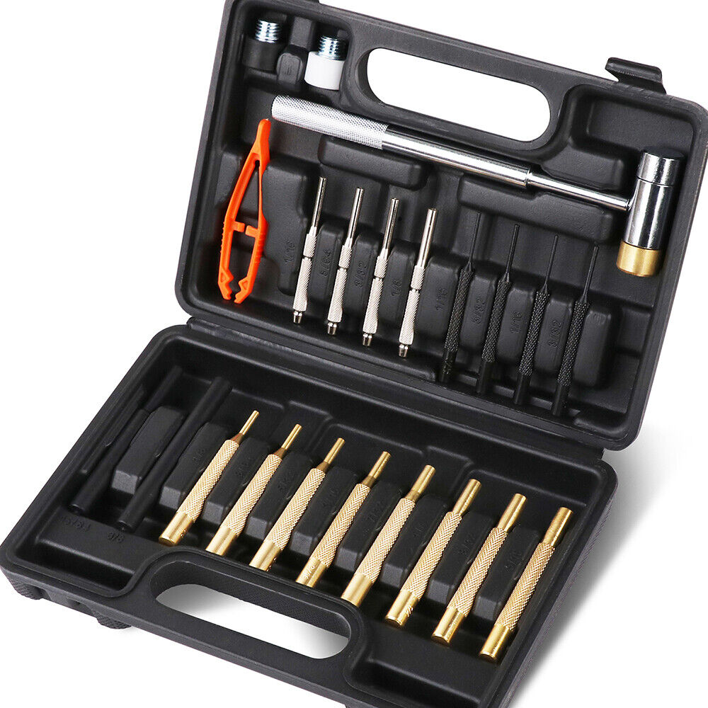 Versatile 22-Piece Hammer and Punch Set with Copper, Plastic, and Brass Heads