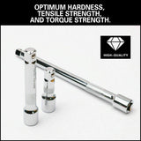 Robust 3-Piece Extension Bar Set with spring-loaded ball detent, knurled grip, and SmartKrome plating for 1/2" drive.