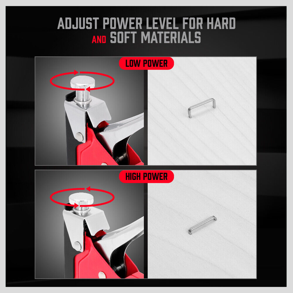 2-in-1 Heavy Duty Staple Gun with 1500 Staples - Efficient, Low Force Design for Furniture, Cupboard Nailing & More