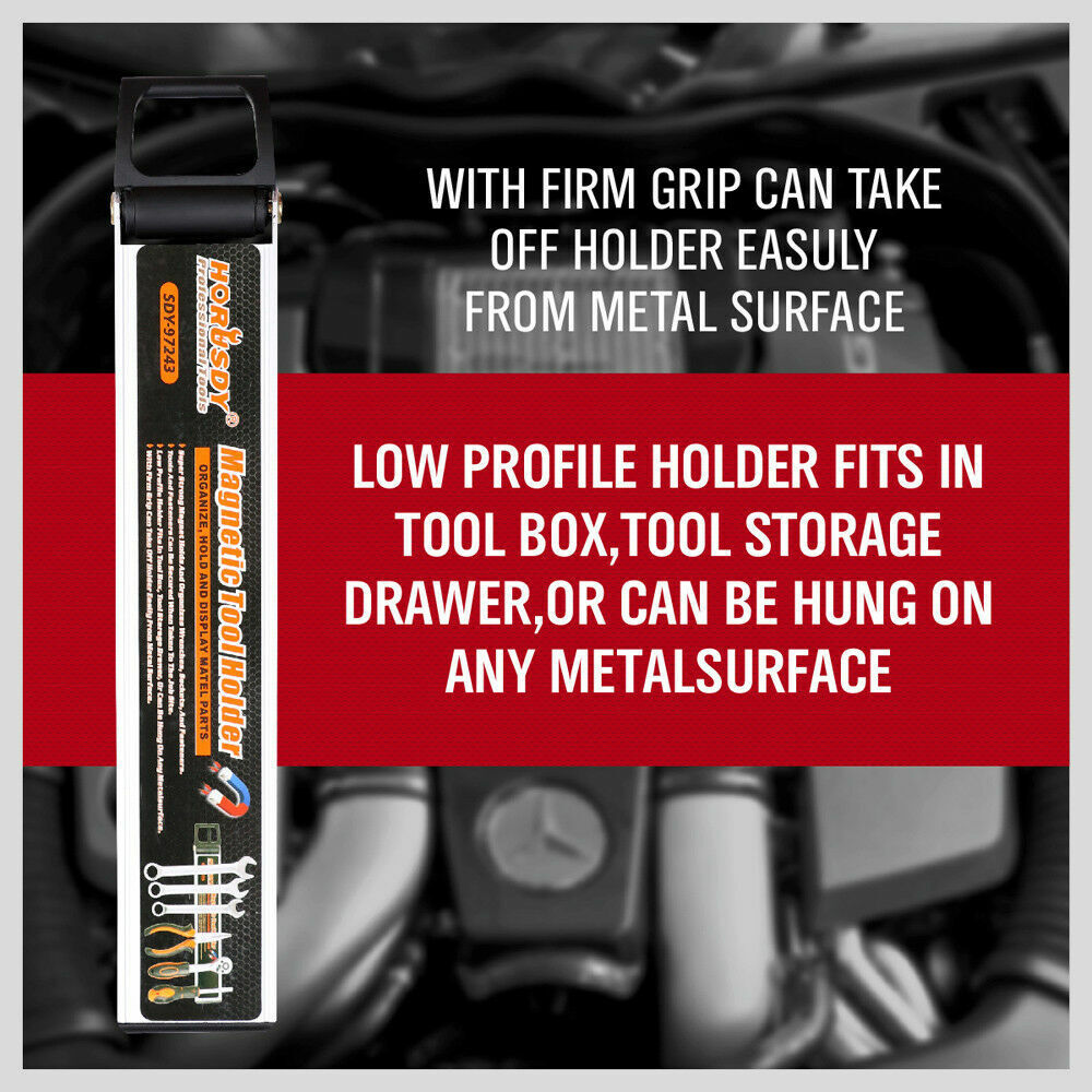 Strong Magnetic Tool Holder, sized 250mm x 50mm, suitable for storing kitchen knives, spoons, forks, or workshop tools. Features high-strength magnetic strips for wall mounting, offering a convenient and easy storage solution