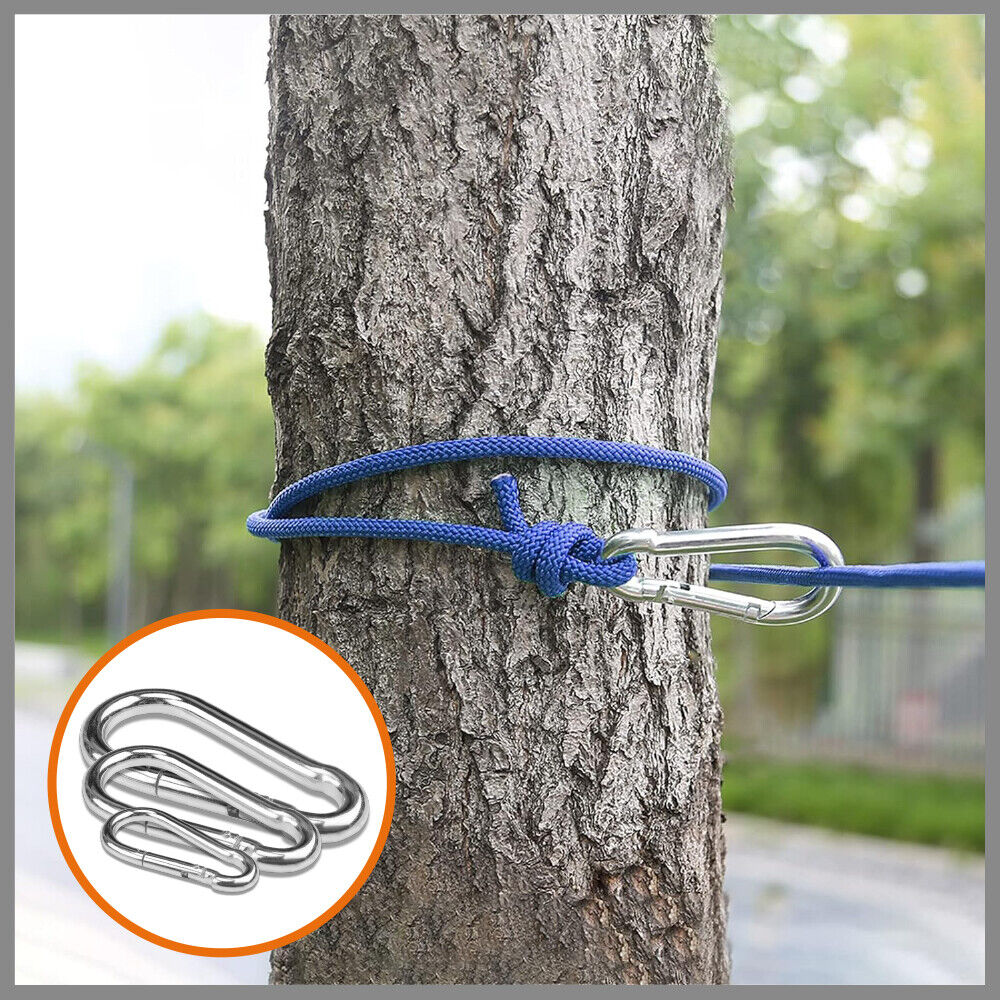 HORUSDY 6Pc Snap Hook Carabiner Shade Clip Camping Climbing Lock Stainless Steel