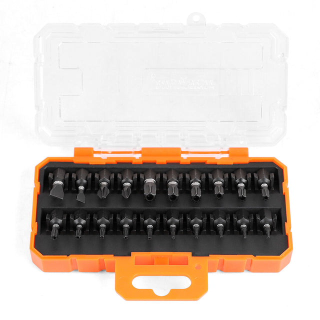HORUSDY 20-Piece Torx Bit Star Screwdriver Set, Impact-Resistant Hex Shank Design with Durable S2 Alloy Steel Bits, Including Tamper-Resistant Star, Phillips, and Slotted Bits