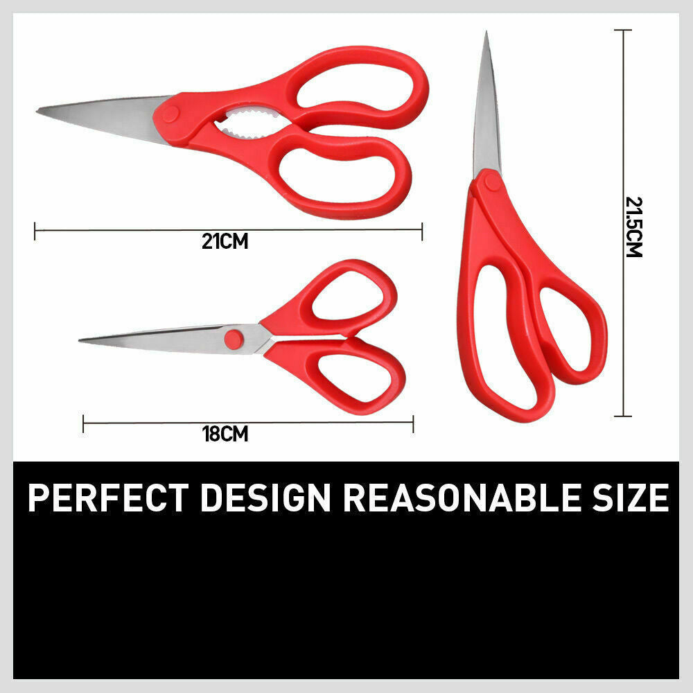 3Pc Multi-Purpose Stainless Steel Scissors Set for Kitchen, Home, and ...