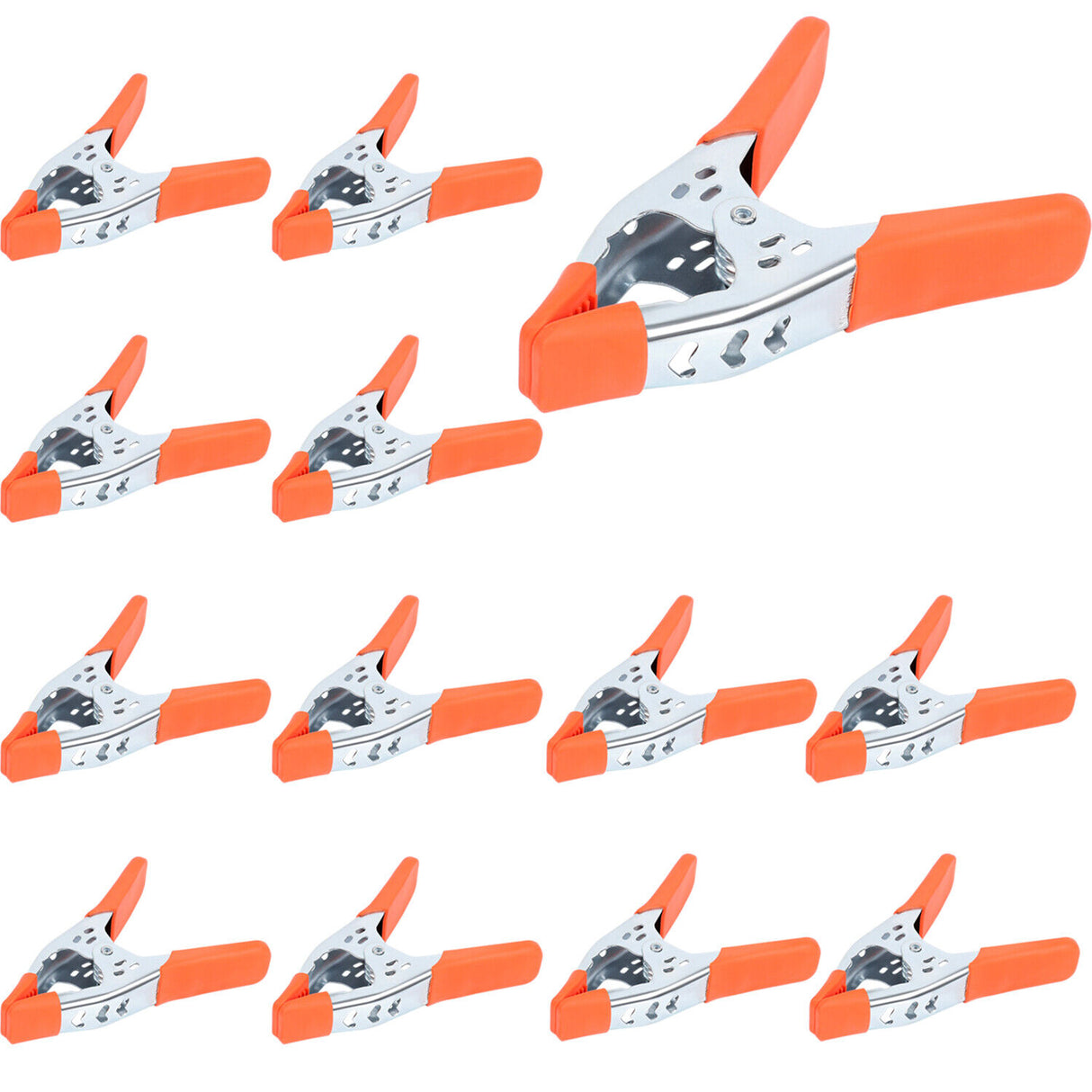 Set of 6 Heavy Duty 6-Inch Spring Clamps with Non-Slip Rubber Grip and 2.5-Inch Jaw Opening for Carpentry and DIY