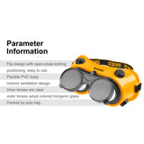 INGCO Welding Glasses with Flip Design, featuring Clear Inner and Colored Outer Lenses for Maximum Eye Safety