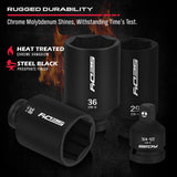 SEDY 11Pcs Metric Deep Impact Socket Set with Adapter for High-Torque Wheel Axle Nut Wrench Tasks