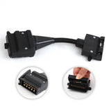 Durable 7 Pin Flat to 12 Pin Flat Trailer Adaptor - Waterproof ABS Caravan Connector in Black