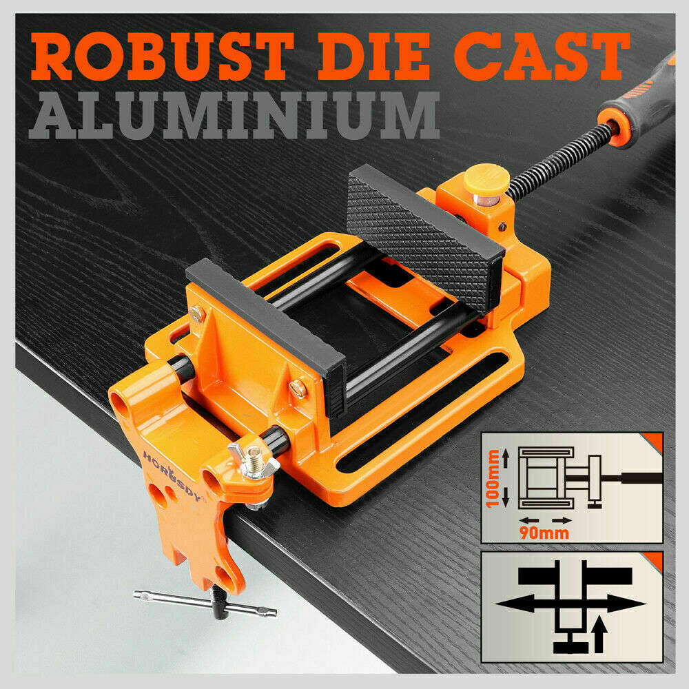 90mm Quick Release Drill Press Bench Vice - Easy to Install with Soft Grip Hand Pads, Ideal for Woodworking Projects