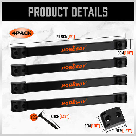 HORUSDY 4-Piece 12-Inch Magnetic Tool Holder Set - Durable Alloy Steel Strips for Efficient Garage and Workshop Tool Organization