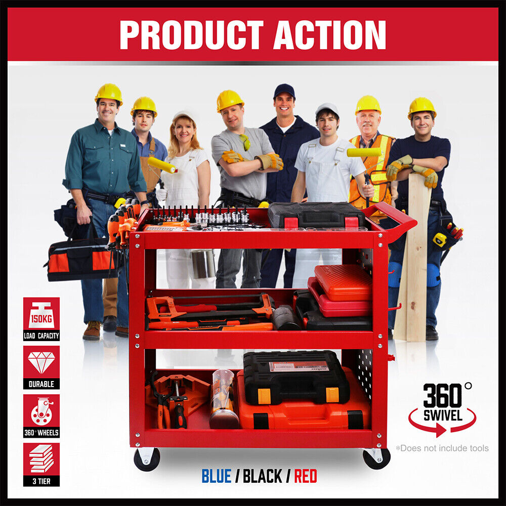 Heavy-Duty Tool Storage Trolley with Pegboard Hooks, efficient organization and easy mobility for workshop tools.