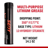 High-Performance 400g / 14.1oz Heavy Duty Grease Cartridge for Industrial Use - Resistant to Water Washout and Wear