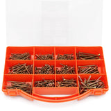 HORUSDY 500-Piece Drywall Screw Assortment Set - Phillips Head, Steel Construction, Multiple Sizes with Organizing Box